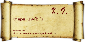 Kreps Iván névjegykártya